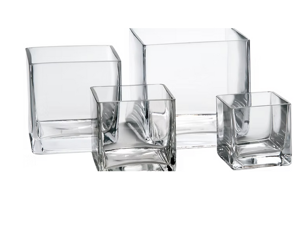 Glass Vase L:6" W:6" H:6" - 6 Pack